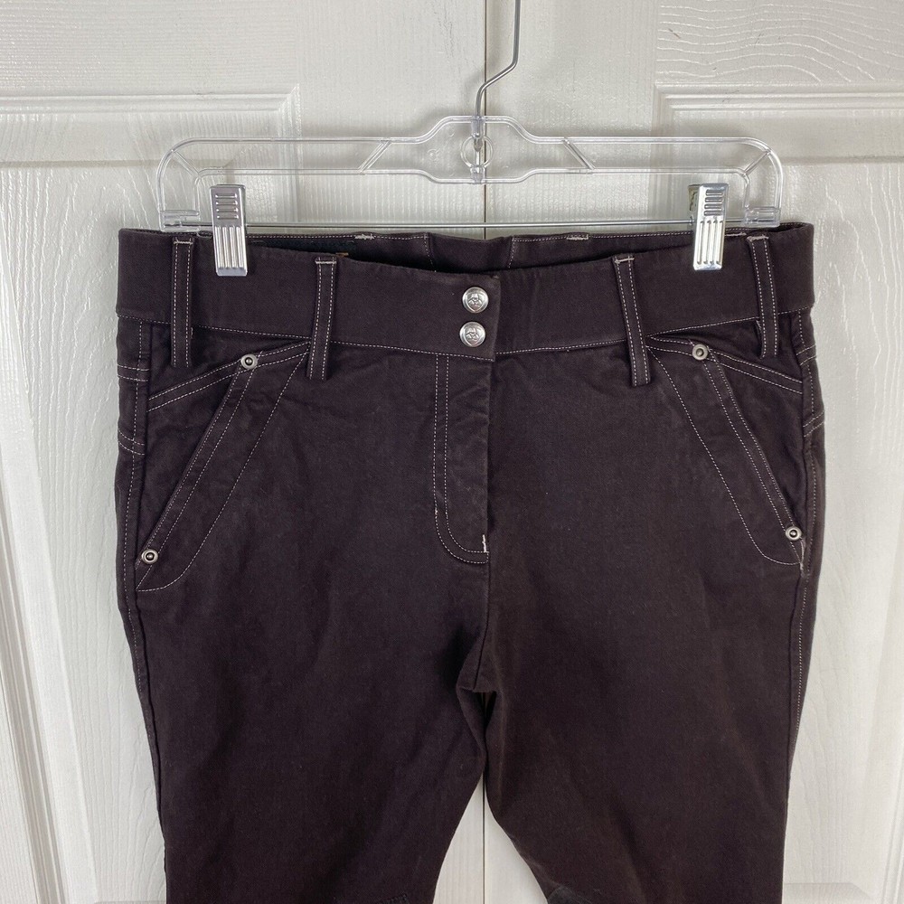Ariat Size 30 Equestrian Riding Breeches Jodhpurs Brown Crop Pants - Picture 5 of 5
